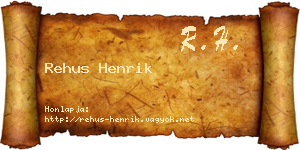 Rehus Henrik névjegykártya